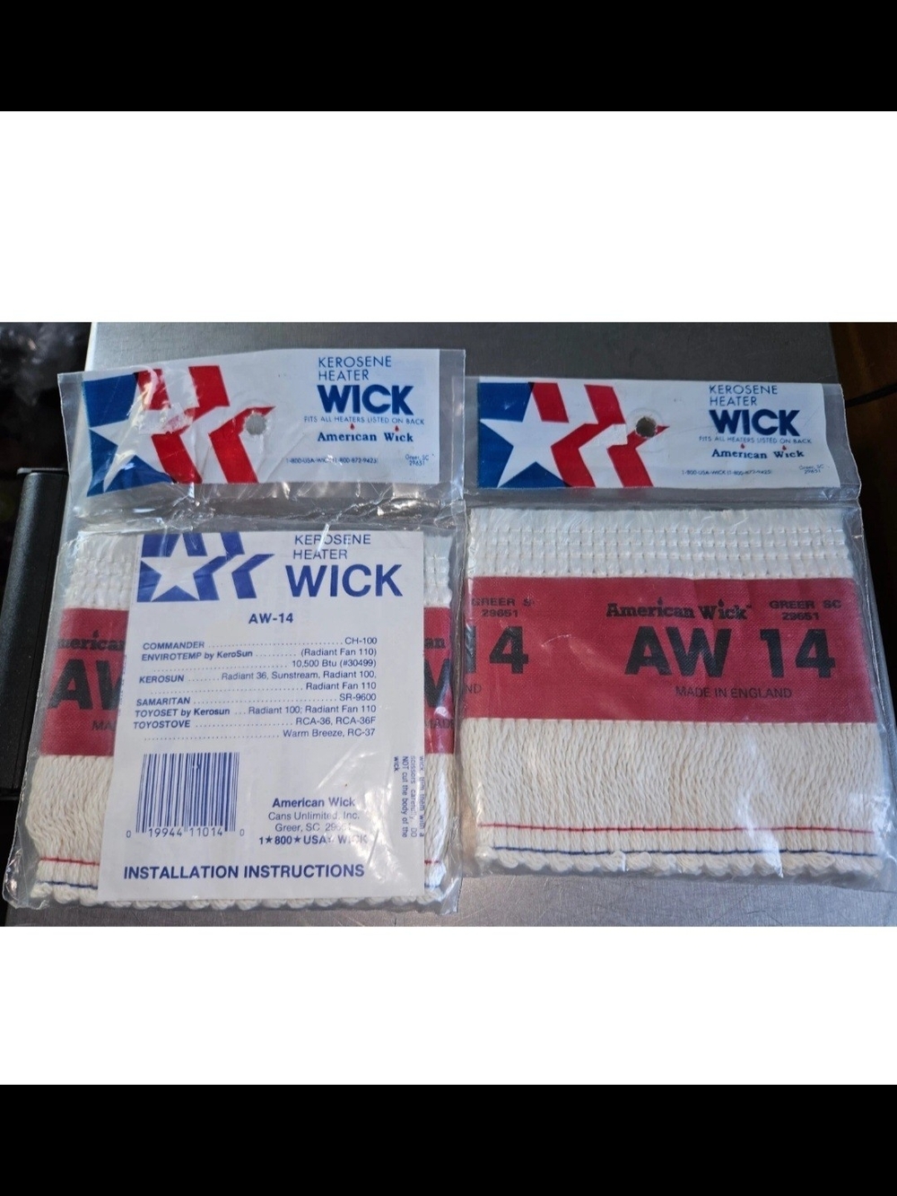 American Wick AW-14 Kerosene Heater Wick - White with Red Trim
